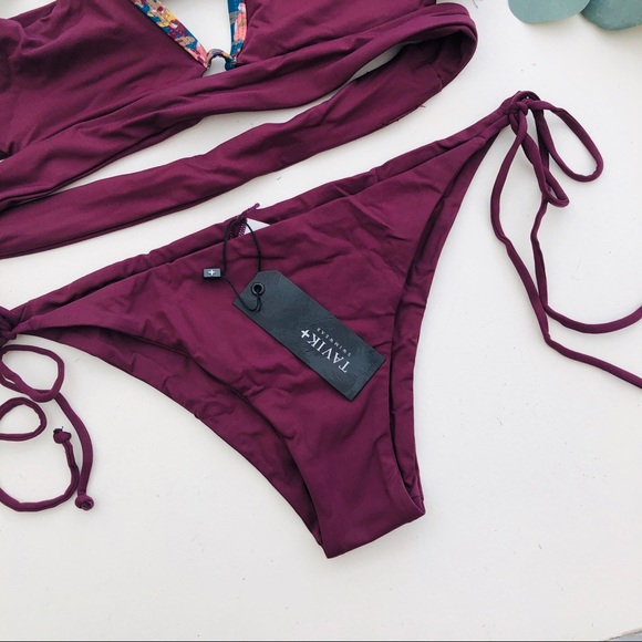 TAVIK JESSI JAX Color Blocked Merlot Bikini Set - Picture 3 of 6